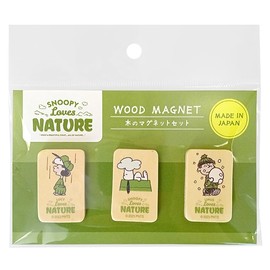 NaganoFactory SNS740A Snoopy Magnet Set of 3 Loves Nature A