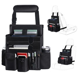 Front Seat Organizer,Car Seat File Organizer with Large Storage, Multiple Pockets, Mobile Office Solution for Back and Passenger Seats, Adjustable Strap Fits All Trucks,Vehicles,Work Vans