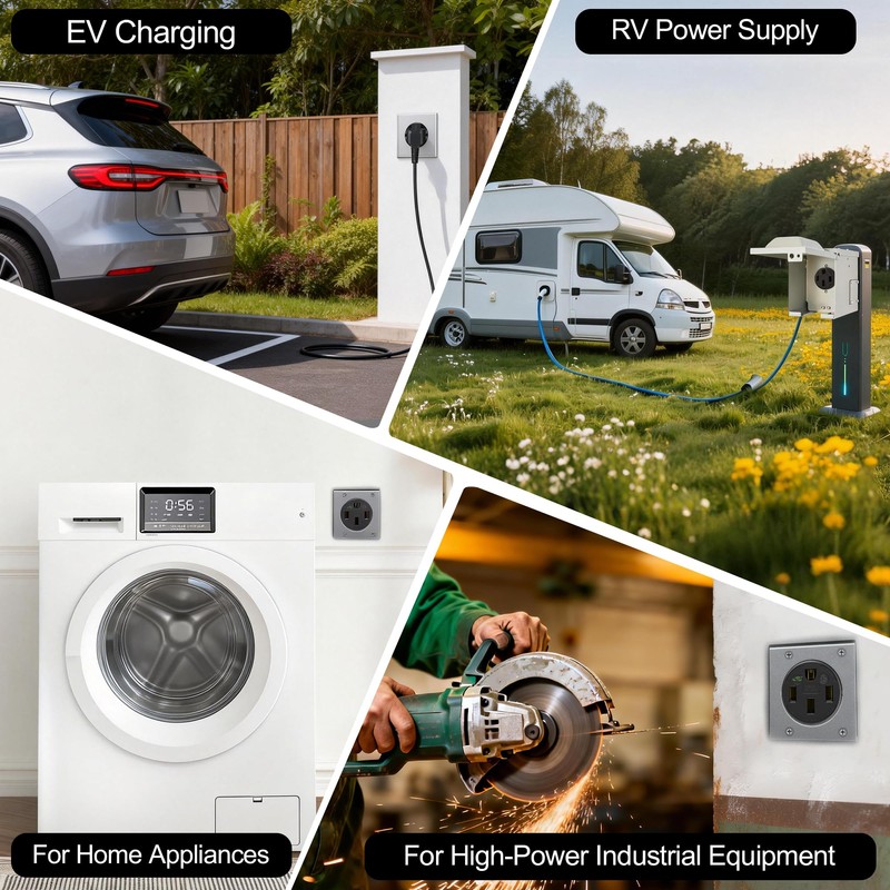 HBL9450A Straight Blade Device Receptacle, 50 Amp Car Charger Receptacle,