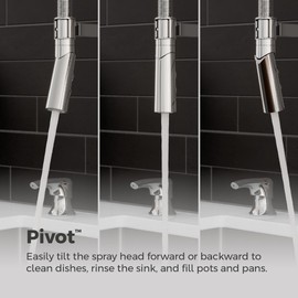 Pfister Ceylon Commercial Culinary Kitchen Faucet with Pull Down Sprayer and Soap Dispenser, Single Handle, High Arc, Polished Chrome Finish, F5297CLOCC