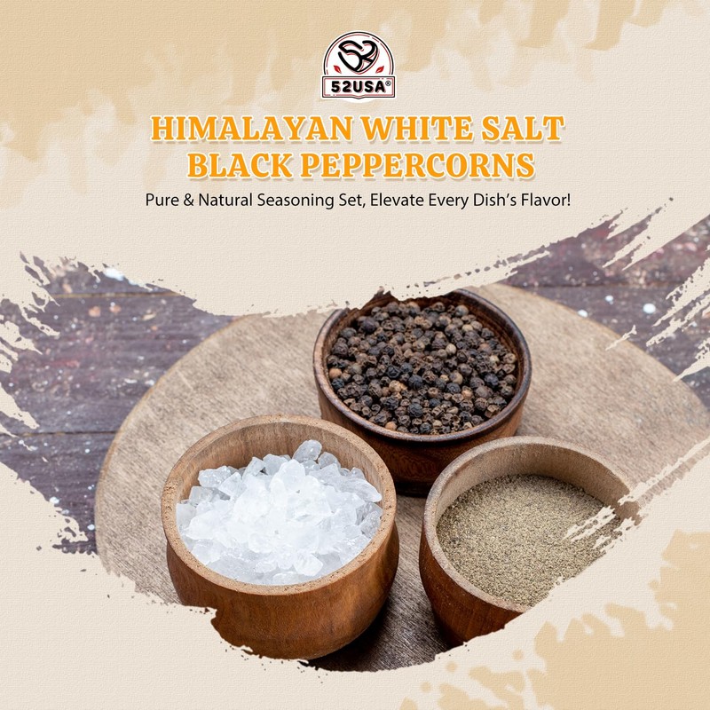52USA Himalayan White Salt (Coarse Grain) 39 oz + Whole