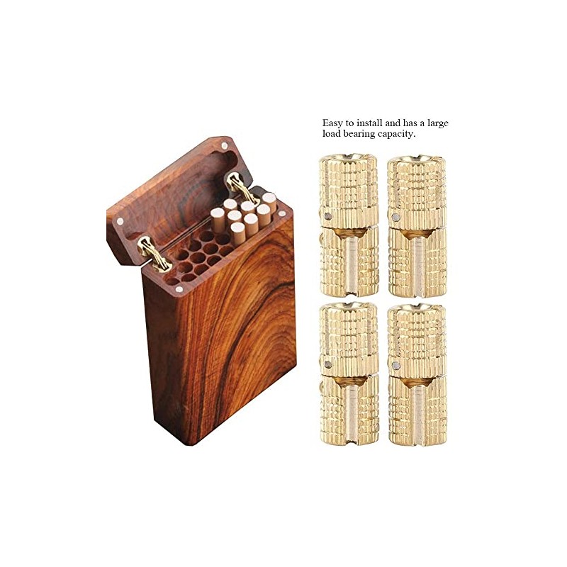 4Pcs Hidden Furniture Hinges Brass Concealed Hinges Barrel Hinge 0.31