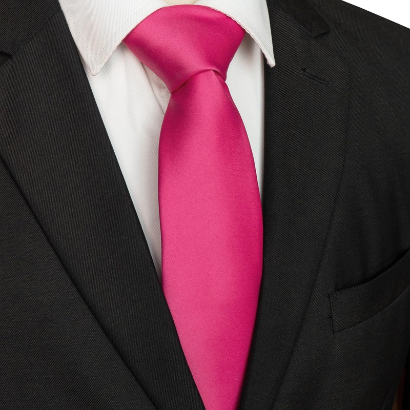 RBOCOTT Hot Pink Tie Polyester Necktie for Men(61)
