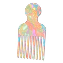 Hair Pick Comb, Wide Tooth Comb for Curls, Hair Picks for Women, Long Tooth Hair Comb, Detangling Lifting Comb, Hair Styling Tool, 4.8 Inches, Pink