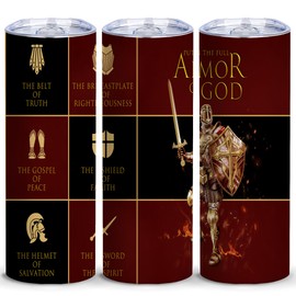 ATHAND The Gospel of Peace Worship Gift For Pastors, Put The Full Armor Of God 20oz Tumbler With Lid