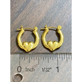 Unbranded NEW baby infant 14 K Gold plated Pincatch Earrings #heart