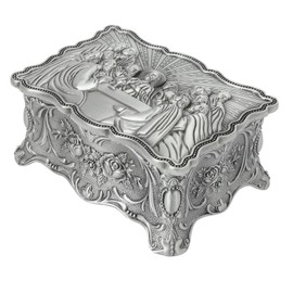 Knickknack Storage Box, Exquisite Vintage Jewelry Box Rustproof Zinc Alloy Soft Velvet Box for Home (L 30cm / 11.8in)