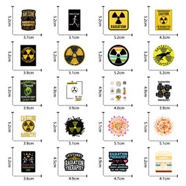 66Pcs Radiation Radioactive Stickers Pack,Radiation Therapy Gifts Waterproof Sticker Decals for Water Bottle,Laptop,Phone,Scrapbooking,Bumper Gifts for Kids Teens Adults Fans for Party Supply Decor…