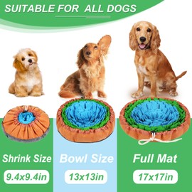 Vivifying Snuffle Mat for Dogs,Durable Dog Snuffle Mat, Washable Interactive Game Toy Dog Mat for Large Dog and Puppies（Diameter: 18in / 46cm）