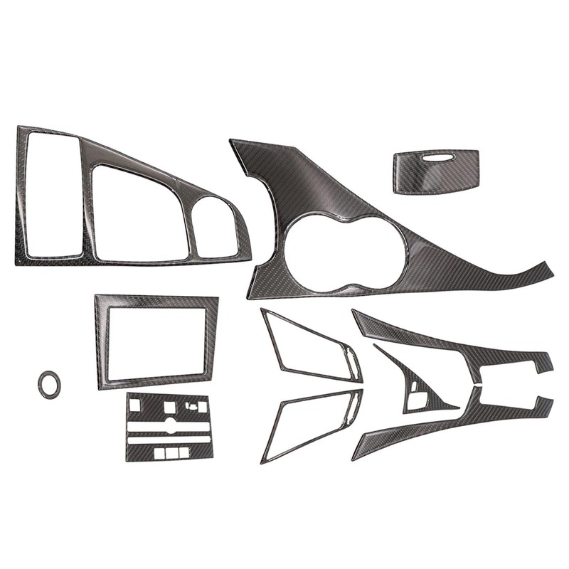 NLQR 11pcs Carbon Fiber Full Interior Set Kit Cover Trim
