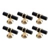 Pidynx 6 Pack Black and Gold Cabinet Knobs 1.97" Black