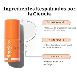 Timeless Skin Care Suero de vitamina C con vitamina E y ácido ferúlico, suero iluminador, para piel grasa y seca, sin fragancia, 1.7 onzas líquidas