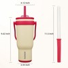 BJPKPK 40 OZ Insulated Travel Tumbler with Handle and Straw,