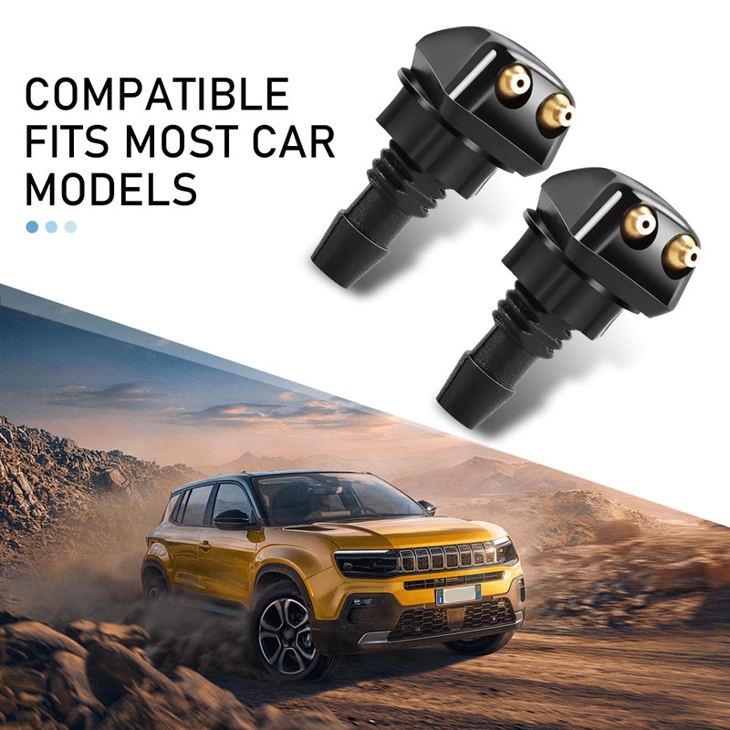 MLY 2 PCS Front Windshield Washer Nozzle, Double-headed Windshield Sprayer
