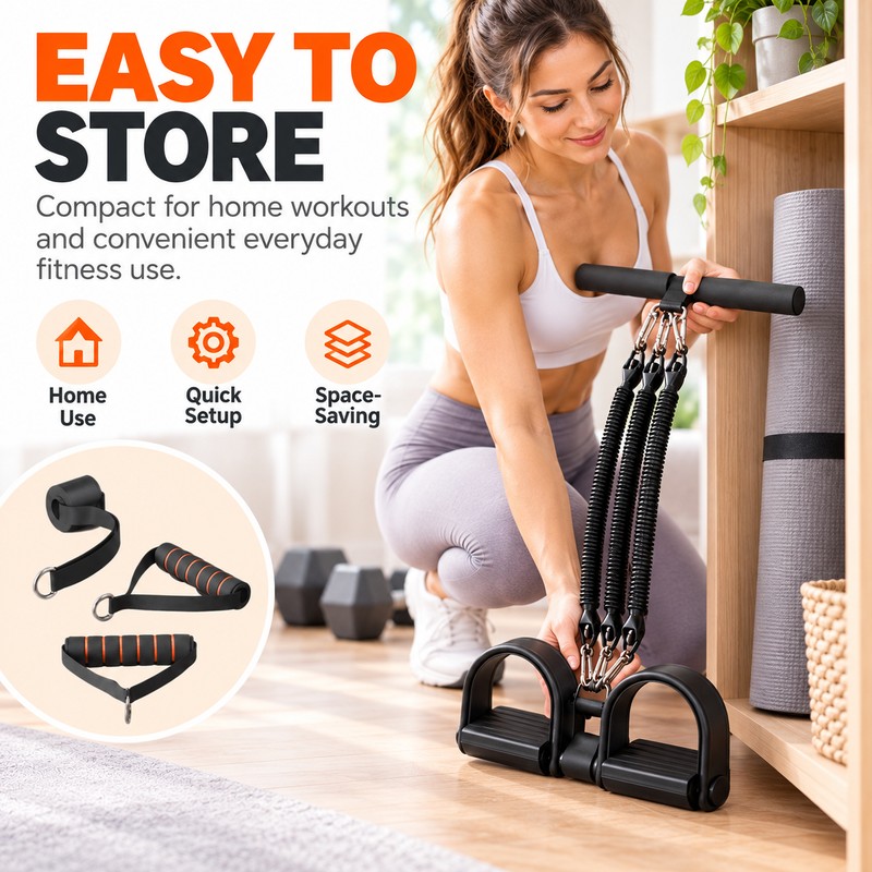 Pedal Resistance Band for Home Workouts – 75 lb Black