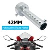 Baceyong 42 mm Silver Motorcycle Exhaust Silencer, 1 Piece, Universal