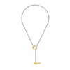 FILMOON Fish Lariat Necklace for Women Two Tone Irregular Circle
