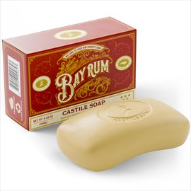 Carolina Castile Soap Vegan Bay Rum Castile Bar Soap – Bar of Natural Soap for Men, Women, and Kids – Gentle, Hydrating Castile Soap Bars with Organic Cocoa Butter and Olive Oil, 5 Oz.