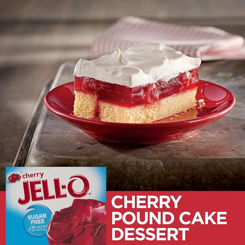 JELL-O Cherry Gelatin Dessert Mix (0.60 oz Boxes, Pack of