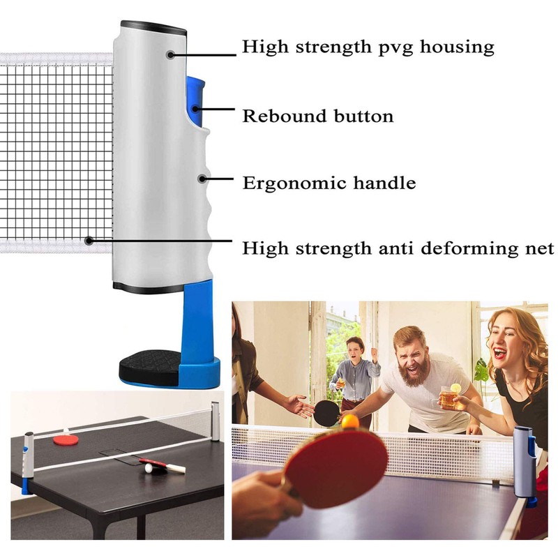 YOUYIKE Extendable Table Tennis Net, 190 cm (Max) Table Tennis