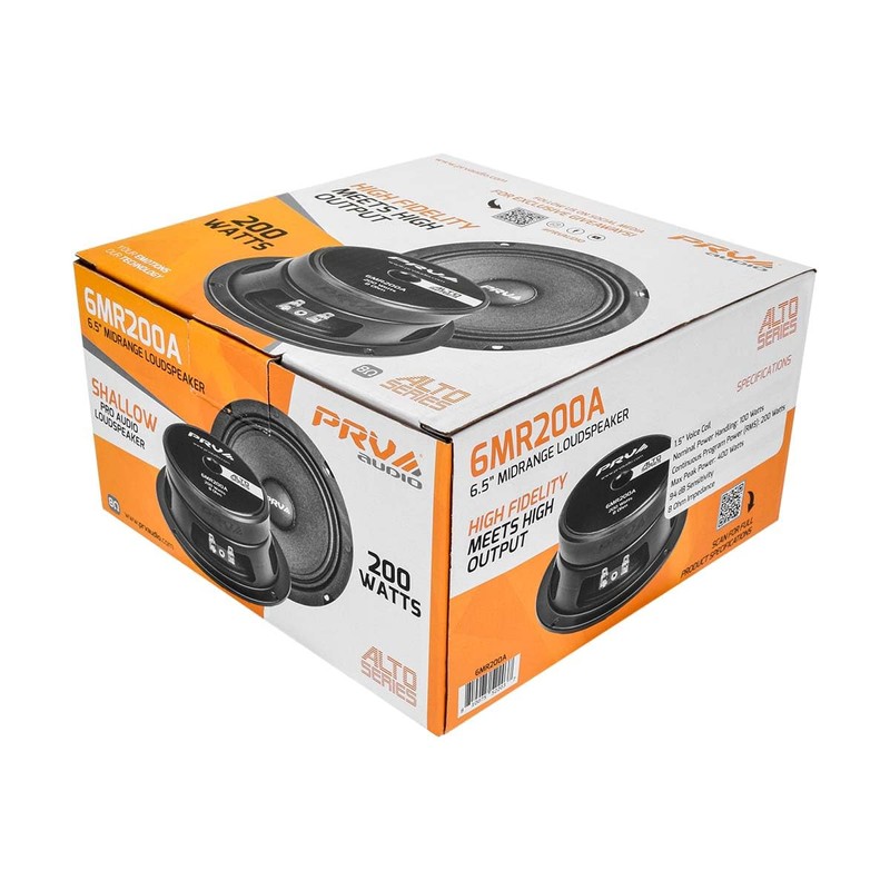 PRV AUDIO 6.5 Inch Shallow Midrange Speaker, 6MR200A, 200 Watts,
