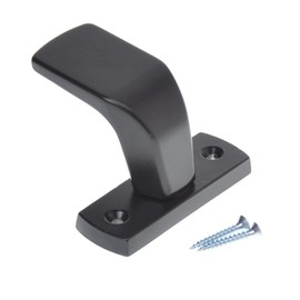 Aqbau® Door knob for fixed frame doors, button push, door knob DI (black)