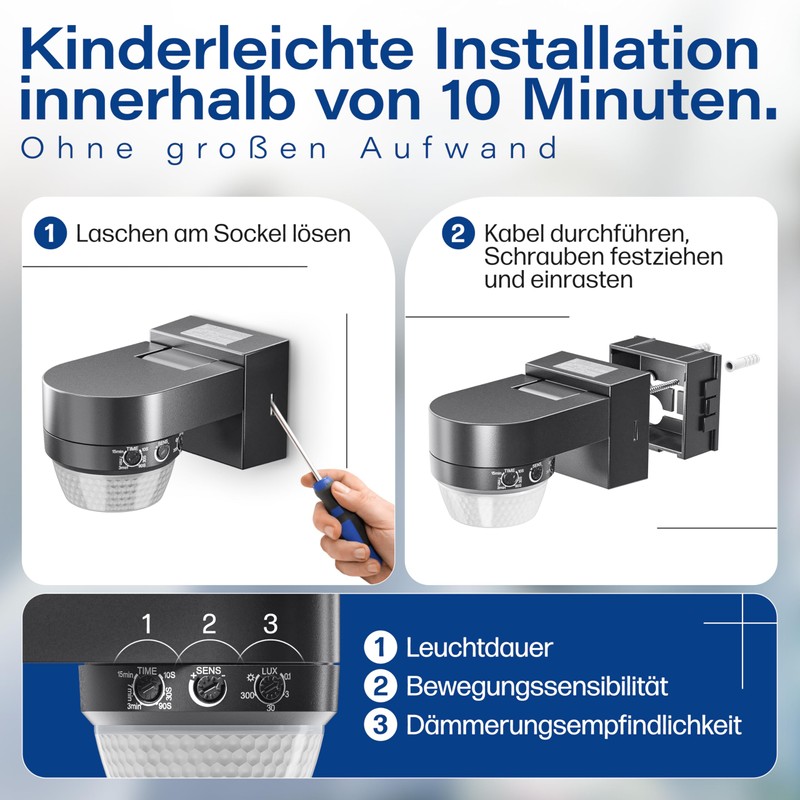 HUBER Motion 100 Infrared Motion Sensor 360° with 4 Sensors