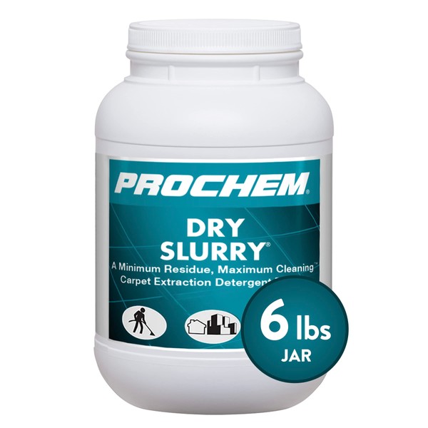 Dry Slurry Professional Carpet Cleaning Concentrate (Powder), Maximum Cleaning, Minimum Residue, Truckmount or Portable Extraction 1-6 lb Jar