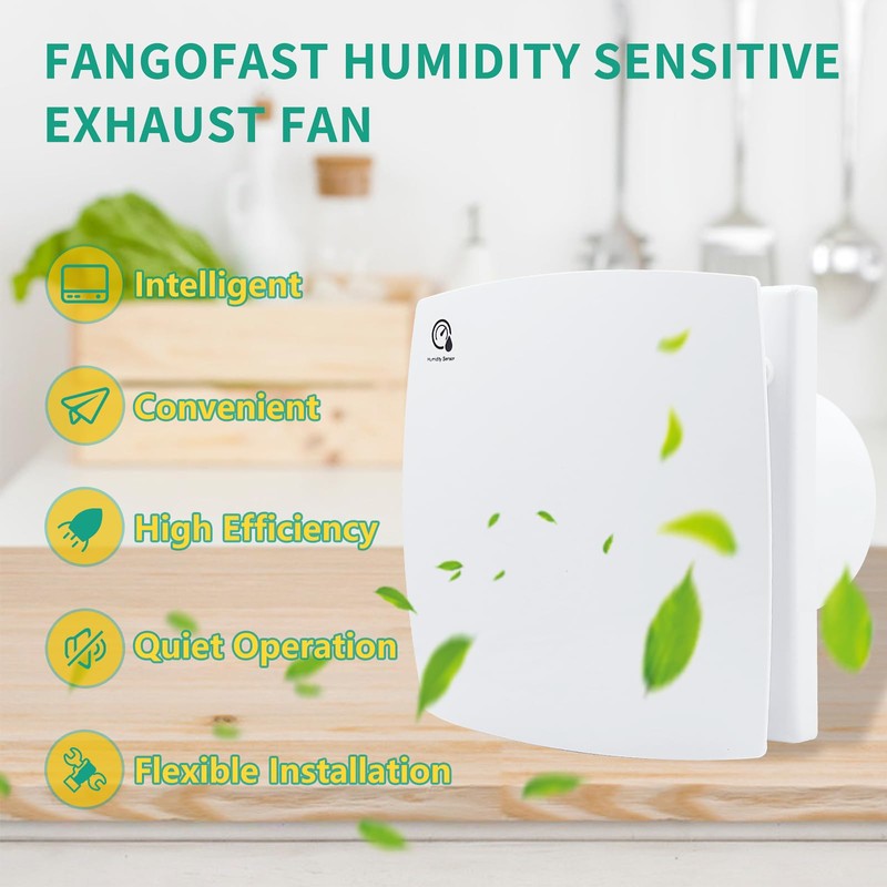 FanGoFast 100 mm bathroom fan with humidity sensor, exhaust fan