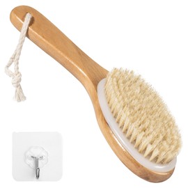 Body Brush for Shower, Shower Brush with Curved Handle, Dry Brush Body, Bath Brush for Body Cleaning, Exfoliating and Massage