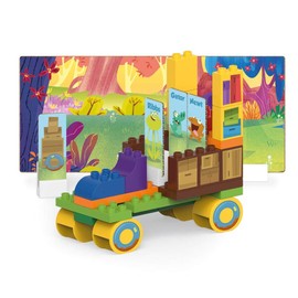 BIOBUDDI BB-0157 Swampies Construction Kit - Swamp Truck, Biological Building Blocks for Pluging, Compatible with Other Brands, Made of Organic Plastic, 35 Clamping Blocks