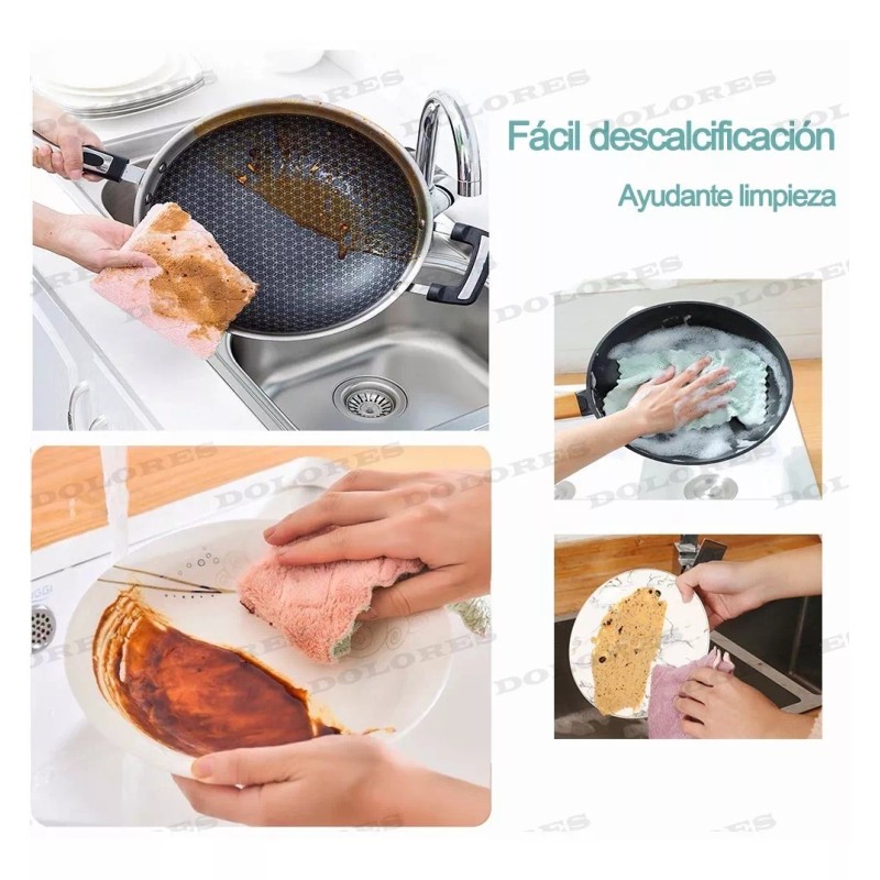 Dolores Cocina Vellón Coral Toalla Paño Absorbente Trapos Limpieza