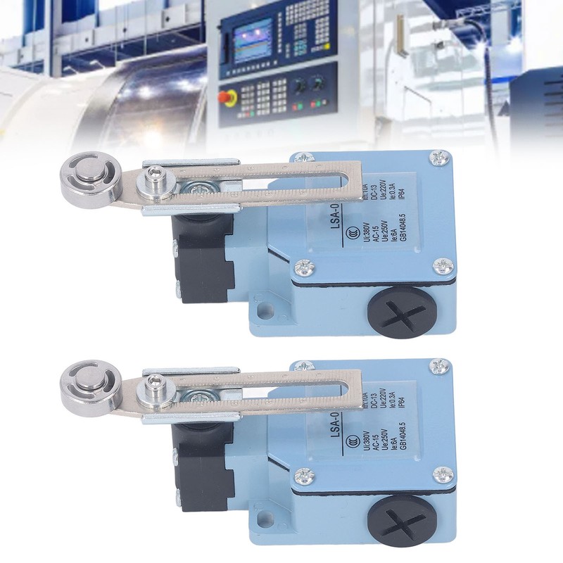 2Pcs Momentary Limit Switch Adjustable Roller Micro Limit Travel Switch