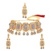 Efulgenz Conjunto de gargantilla india de cristal Kundan de Maang