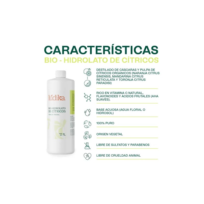 Hidrolato De Cítricos Facial, Corporal Y Capilar 1 L