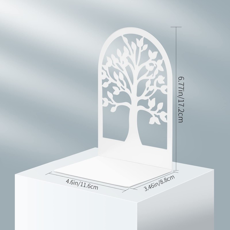 Metal Book Ends 2 Pairs, MSDADA Desk Bookends Heavy Duty,