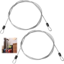 Bike Cable Lock Set, 2 Metre Steel Braided Security Cable, 2.5mm Double Loop Lock for Bicycles, Furniture, Toolbox