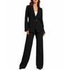 Casly Lamiit Two Piece Outfits for Women Black Blazer Jacket