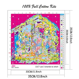 Chicken Stamped Cross Stitch Kits - Needlepoint Counted Cross Stitch Kits for Beginner Adult Crossstitching Printed Dimensions Patterns Stitch Embroidery Kits Arts and Crafts (11CT Without Frame)