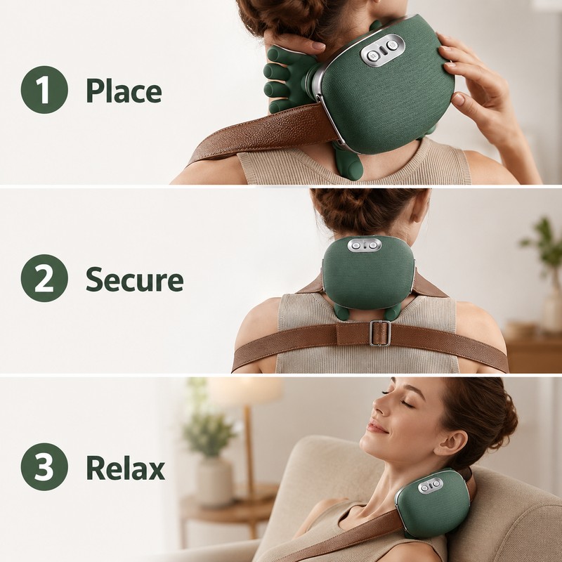 Shiatsu Neck and Shoulder Massager for Muscle Relaxation – Cordless