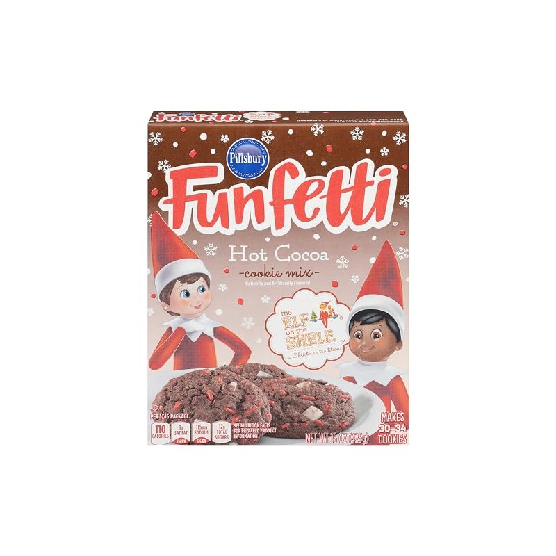Pillsbury, Funfetti Hot Cocoa Cookie Mix, 15 Ounce
