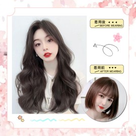 P&Z Wig, U-type Half Wig, Collar Extension, Half Wig, Long, Curly Hair, Partial Wig, Extension, Natural, One Piece, Bulk Clip, Heat Resistant, Women's Wig, Costume, 21.7 inches (55 cm)