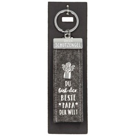 Depesche 10890.014 Felt Key Ring with Guardian Angel and Text "Du bist der beste Papa der Welt" ("Du bist der beste Papa der Welt") Grey Approx. 15 cm
