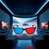Clockjuan 3 occhiali 3D universali rossi e blu per TV