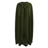 Casual Women Winter Cloak Hooded Sleeveless Button Closure Long Cape
