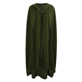 Casual Women Winter Cloak Hooded Sleeveless Button Closure Long Cape Costume Cosplay Outerwear
