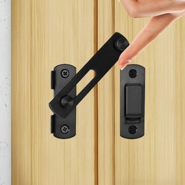 Flip Latch for Doors,4 PCS Stainless Steel Gate Latches Slide Bolt Latch,Safety Sliding Barn Door Lock Catch - Black