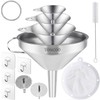 Toncoo 4 Pack Stainless Steel Funnels for Kitchen Use, Food
