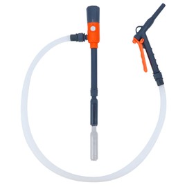 Fuel Transfer Pump with Hand Nozzle, 2.8 GPM Gas Can Pump with Extendable Intake Pipe and 51 Inch Discharge Hose, Portable Battery Powered Liquid Siphon Pump for Oil, Gasoline, Diesel