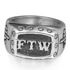 Stainless Steel FTW Biker Rider Mid Finger Ring, Stainless Steel,
